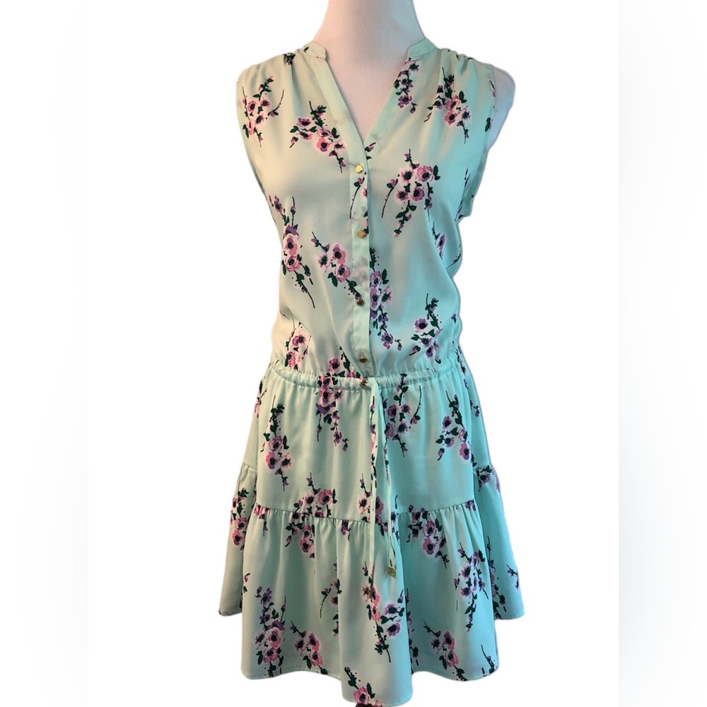Juicy Couture Sleeveless Mint Floral Fit & Flare Dress Size 4